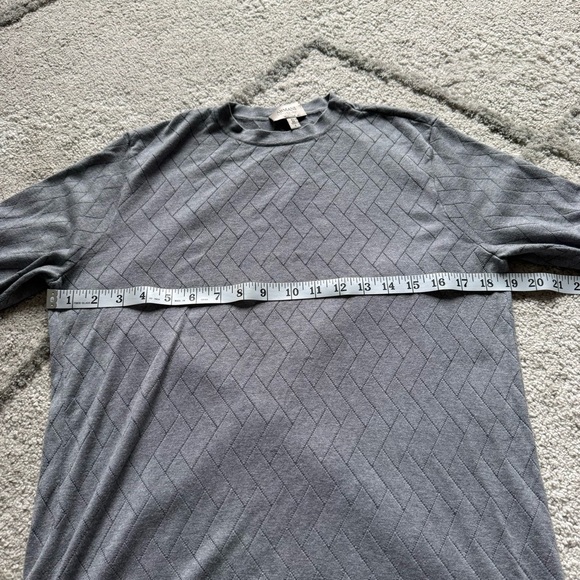 Armani Collezioni Knit Crewneck Sweater Gray diamond print men’s size small - Picture 3 of 5